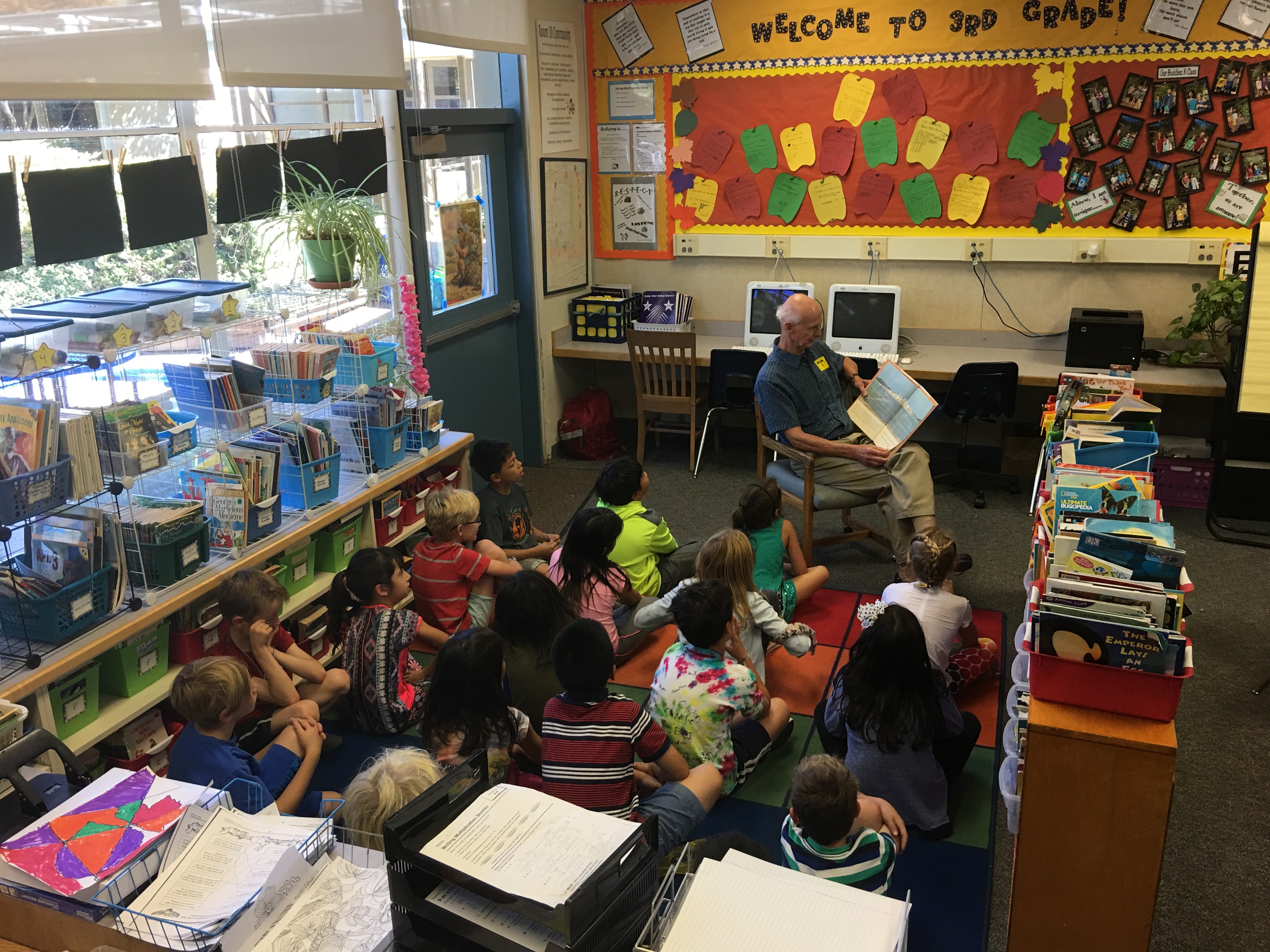 Ed Brune reading to students